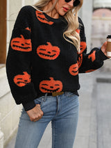 SORTYGO - Plush Halloween Pumpkin Fleece Sweater in