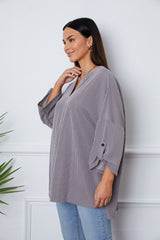 SORTYGO - Heather Grey Relaxed Tunic in