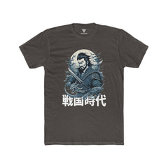 SORTYGO - Japanese Warrior Men Fitted T-Shirt in Solid Dark Chocolate