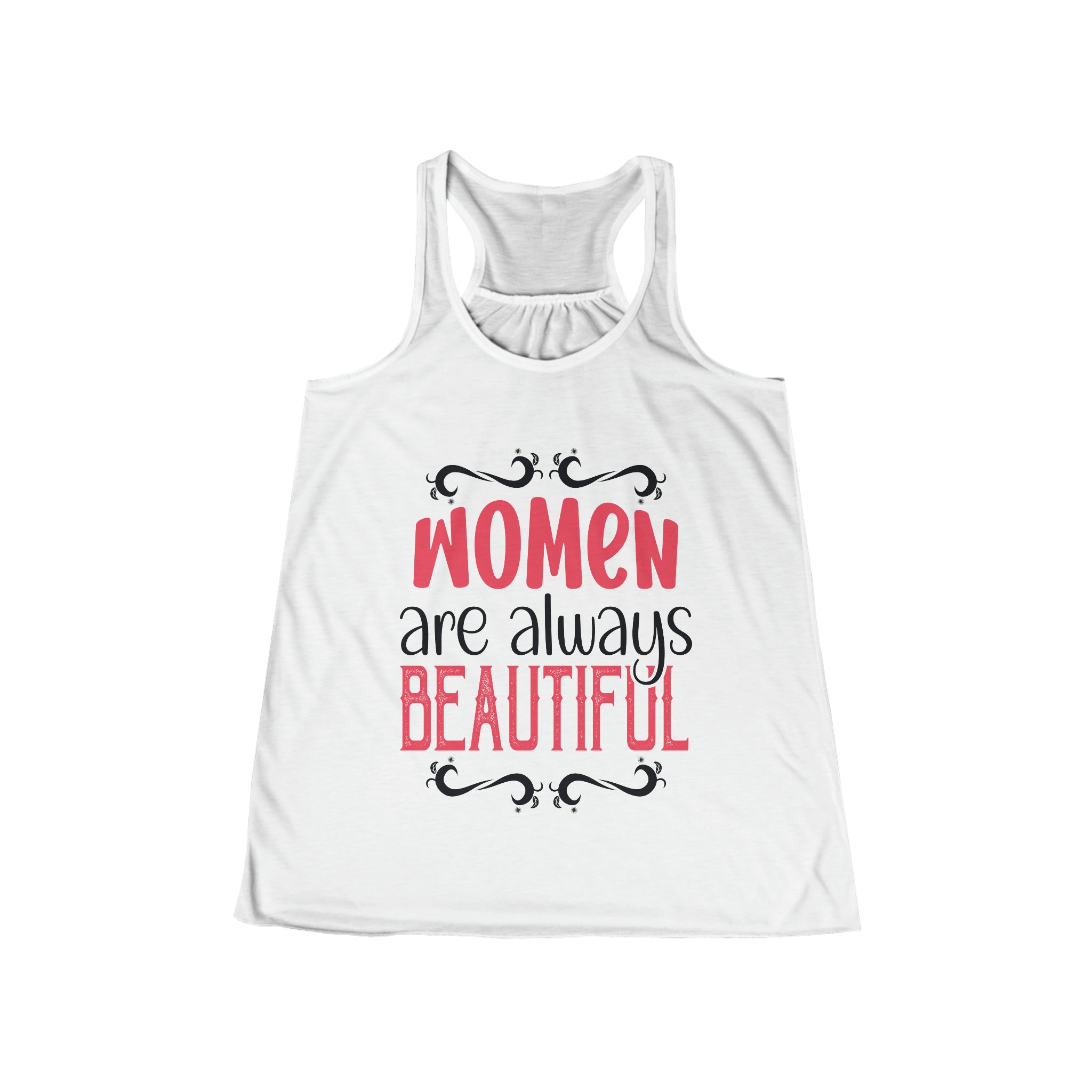 SORTYGO - Always Beautiful Women Flowy Racerback Tank in White