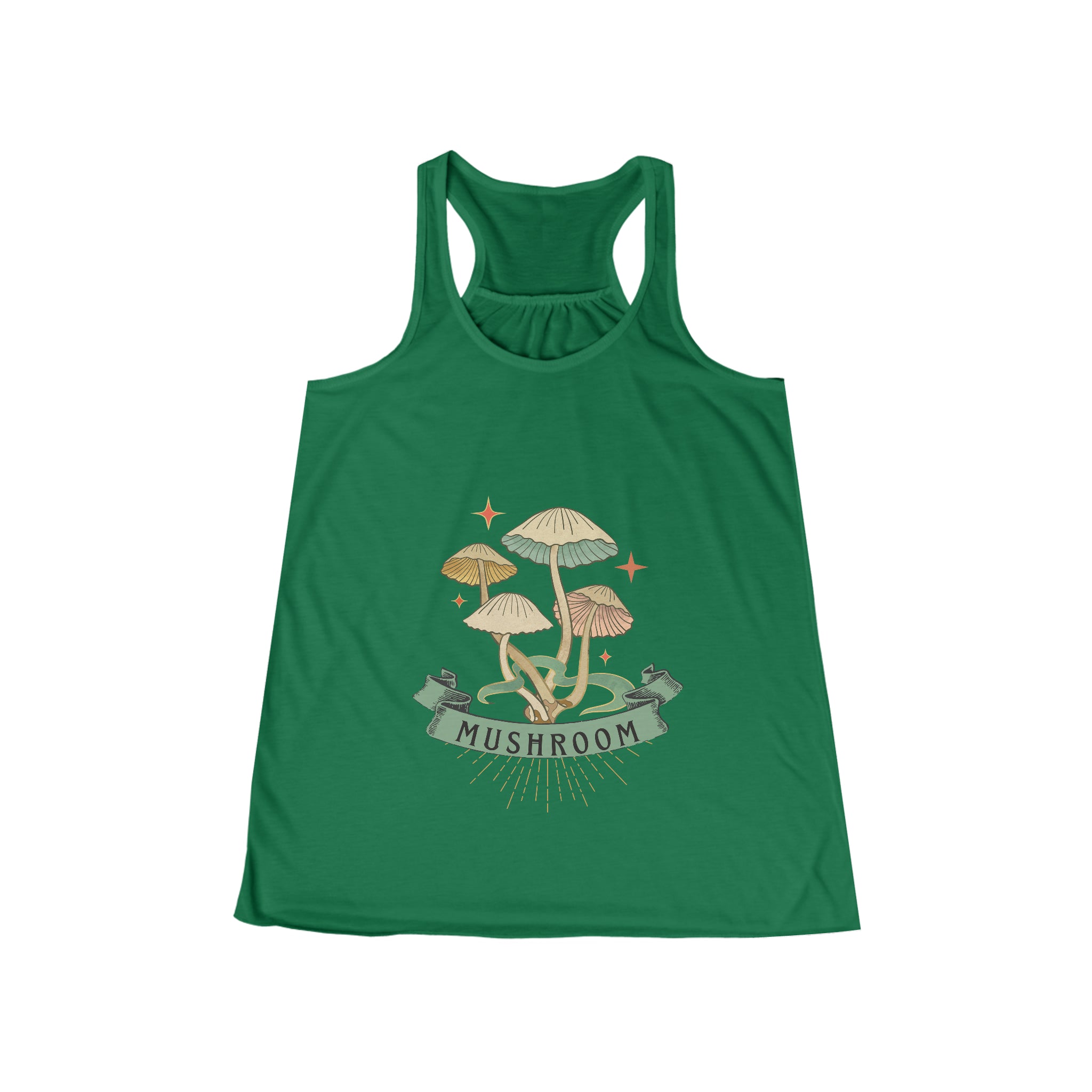 SORTYGO - Mushroom Women Flowy Racerback Tank in Kelly