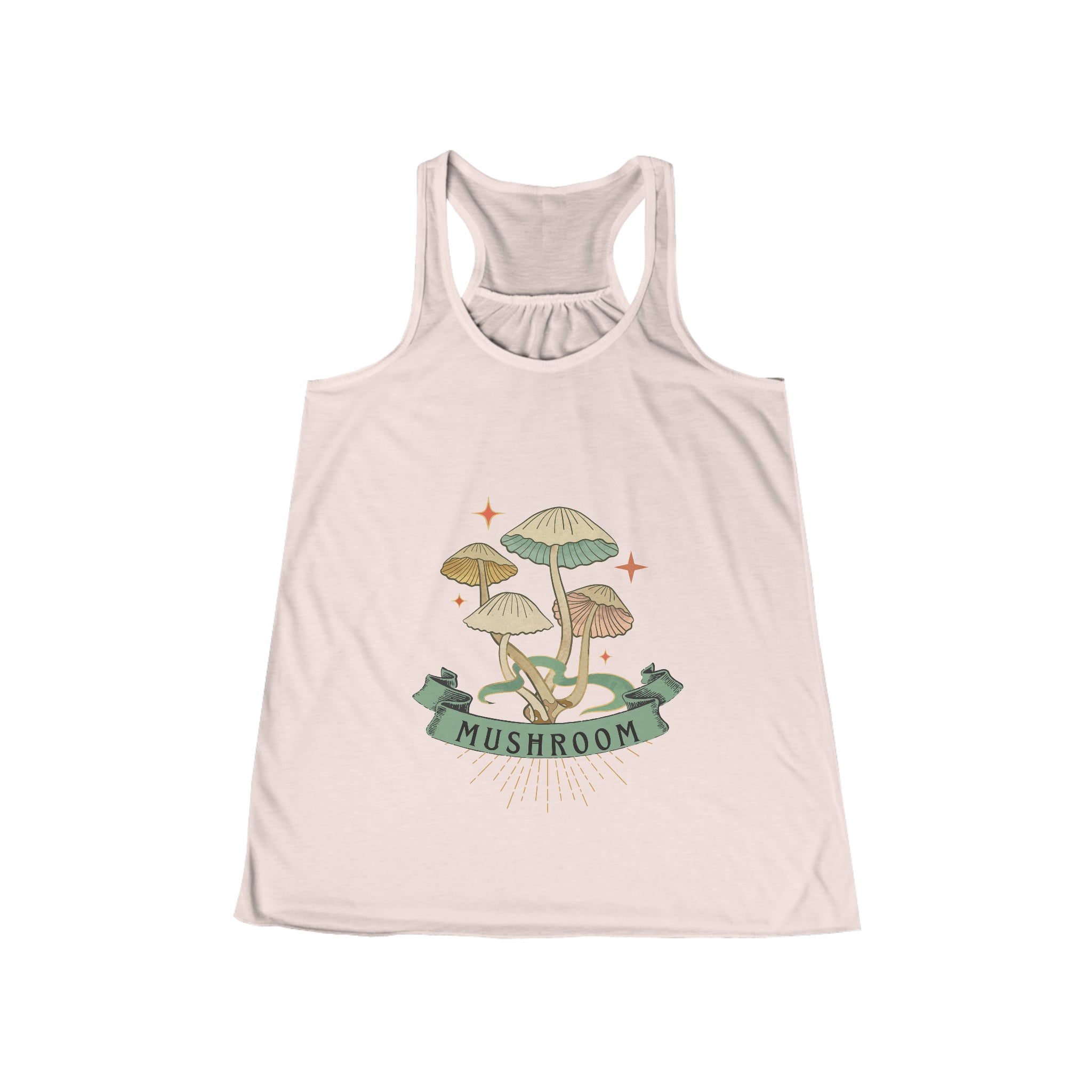 SORTYGO - Mushroom Women Flowy Racerback Tank in Soft Pink