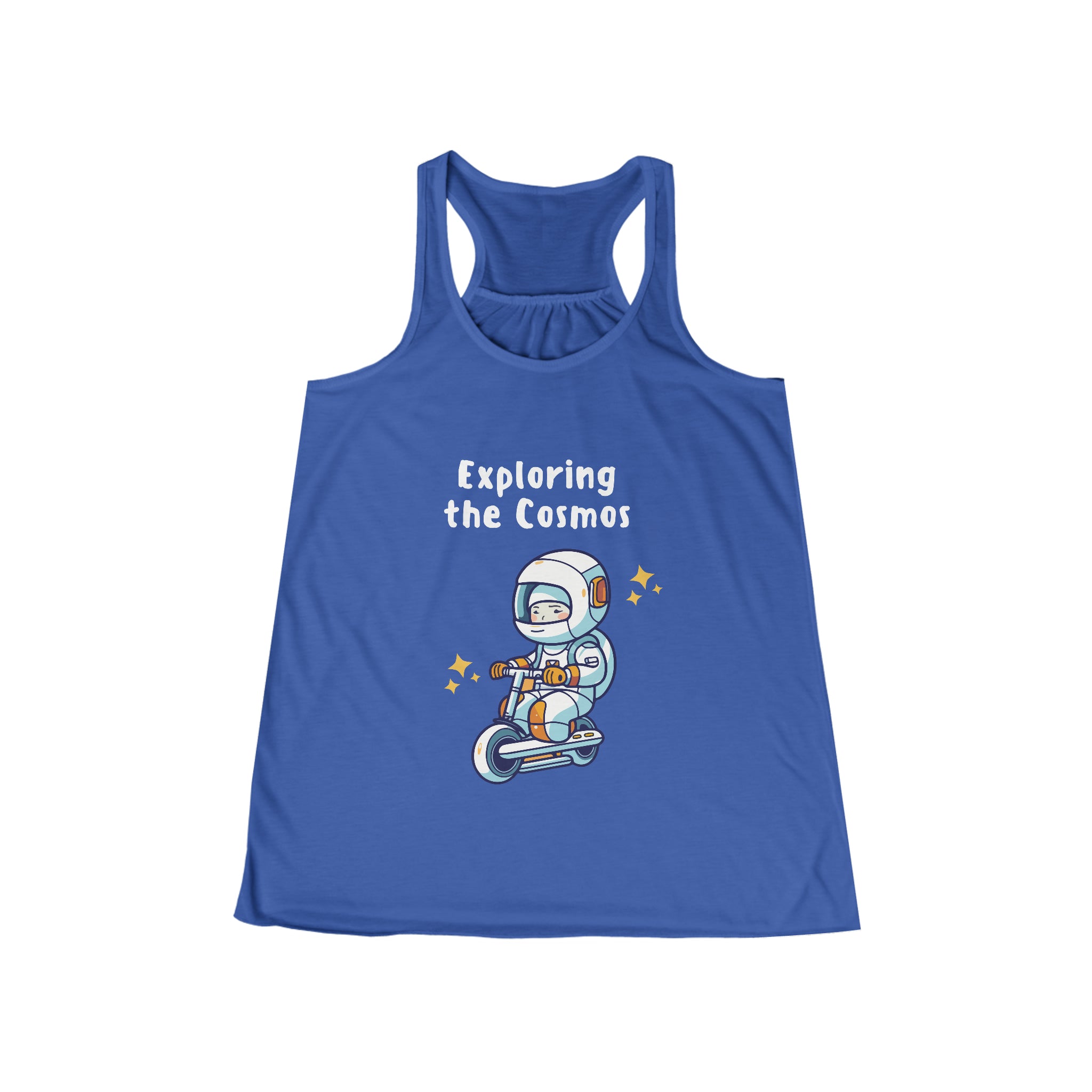 SORTYGO - Exploring The Cosmos Women Flowy Racerback Tank in True Royal