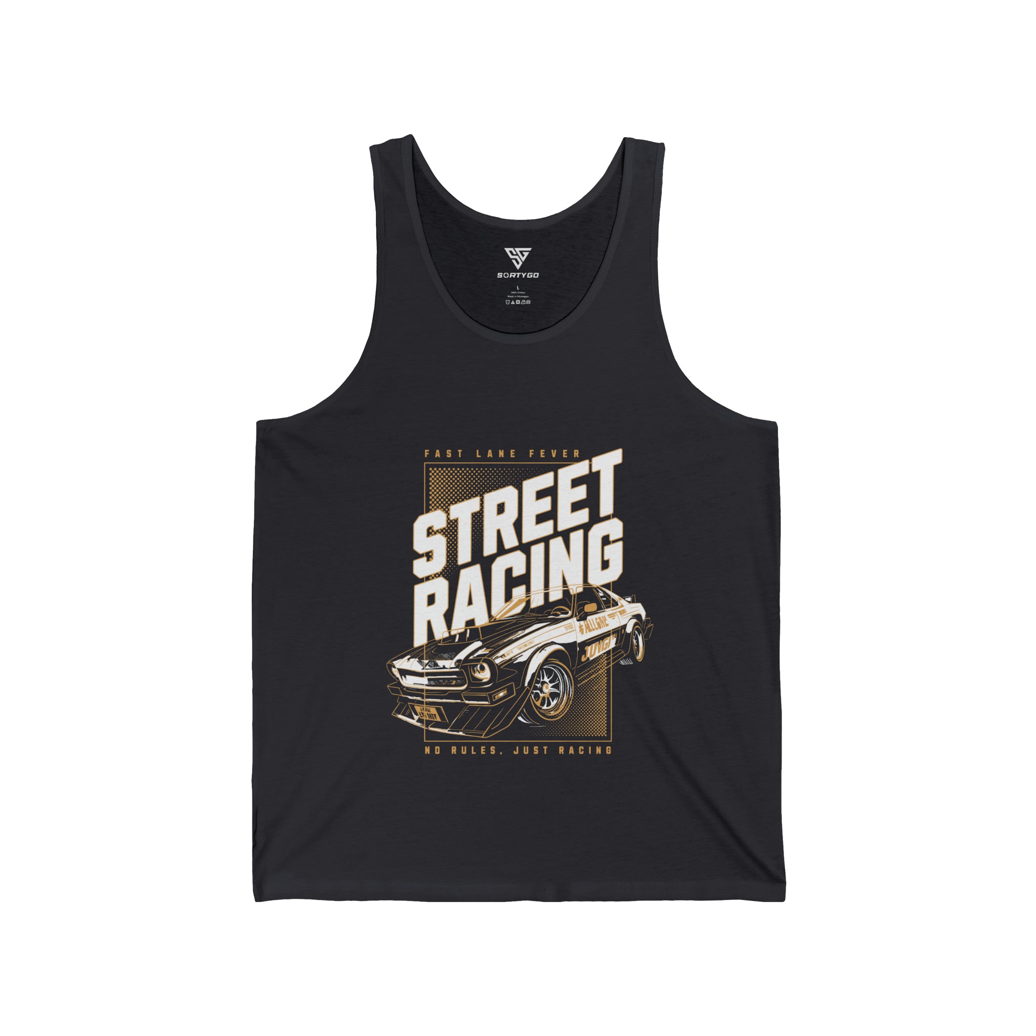 SORTYGO - Street Racing Men Staple Tank Top in Dark Grey