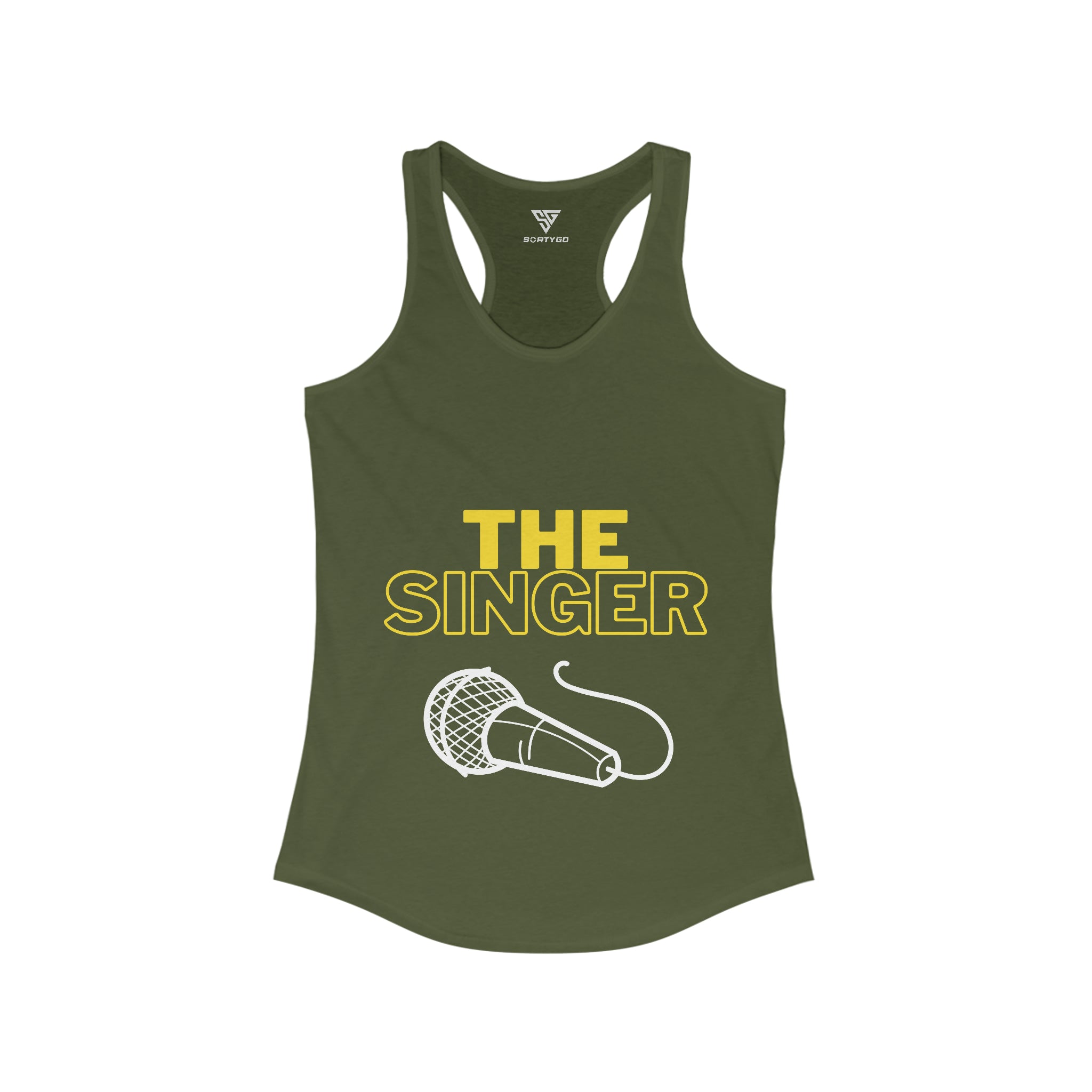 SORTYGO - The Singer Women Ideal Racerback Tank in Solid Military Green