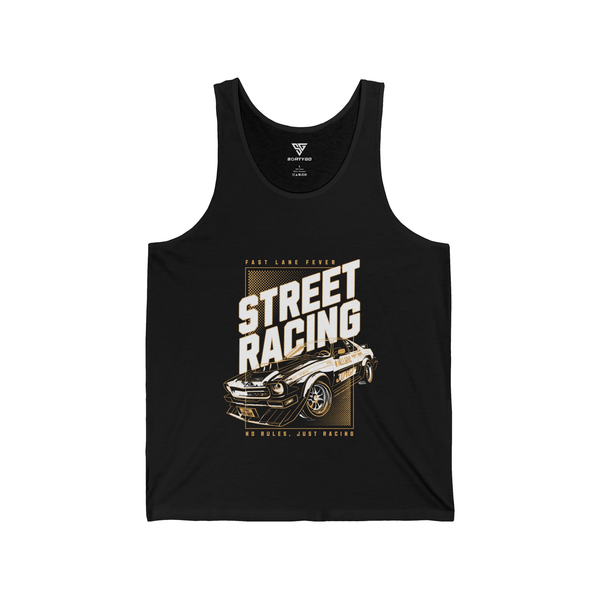 SORTYGO - Street Racing Men Staple Tank Top in Black