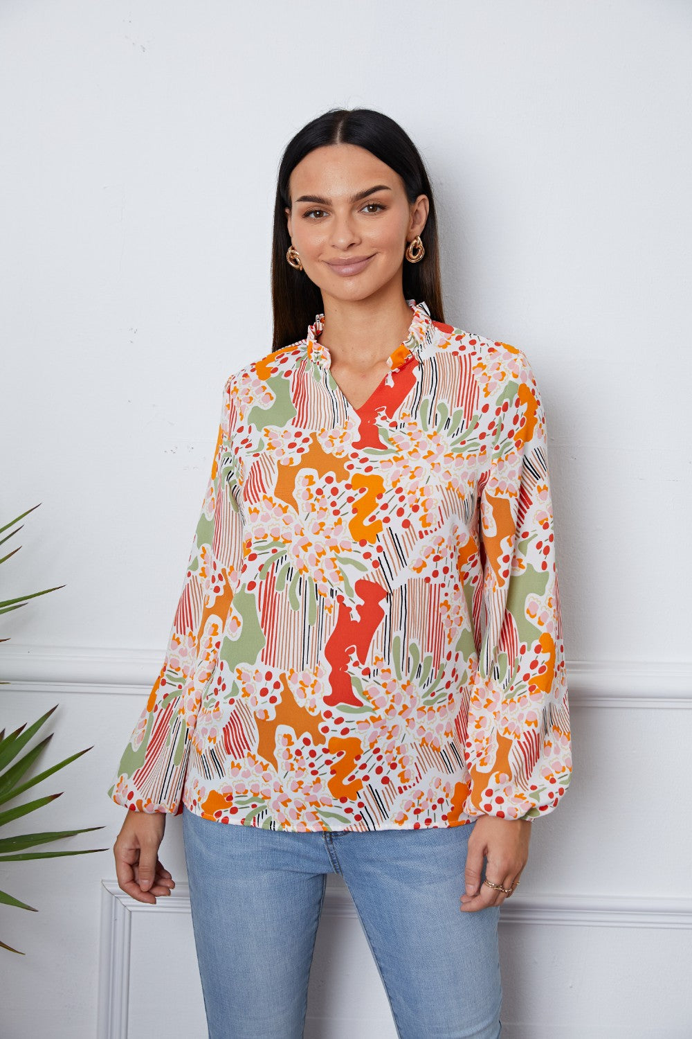 SORTYGO - Vibrant Abstract Print Blouse in Multicolor