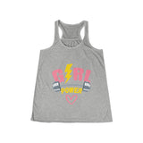 SORTYGO - Girl Power Women Flowy Racerback Tank in Athletic Heather