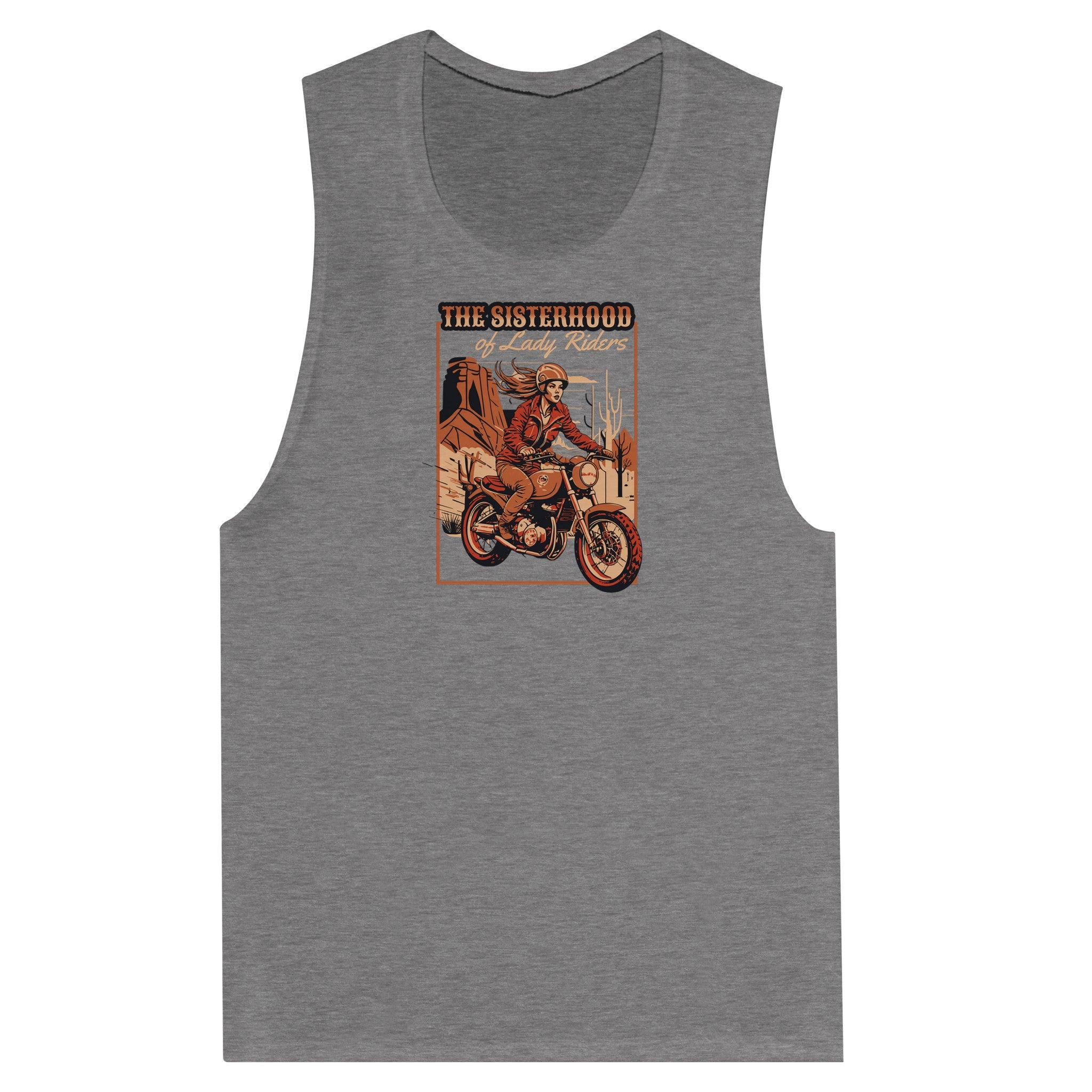 SORTYGO - Lady Riders Women Muscle Tank in Dark Gray Heather