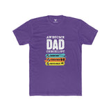 SORTYGO - Awesome Dad Men Fitted T-Shirt in Solid Purple Rush