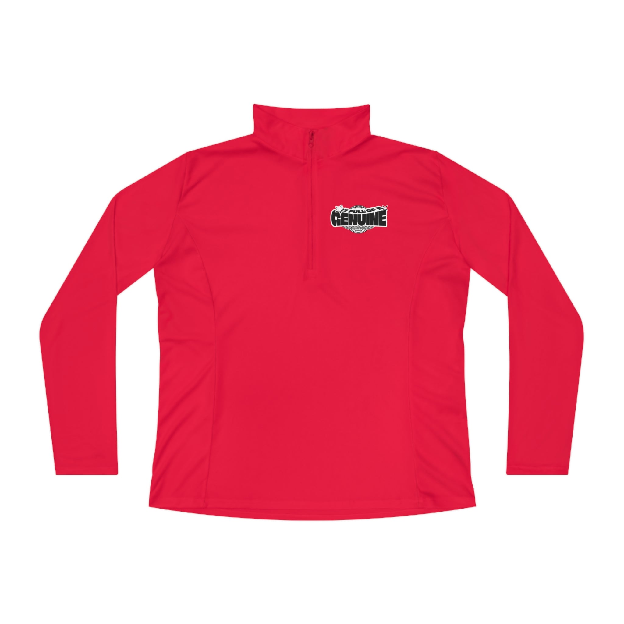 SORTYGO - Genuine Women Quarter Zip Pullover in True Red