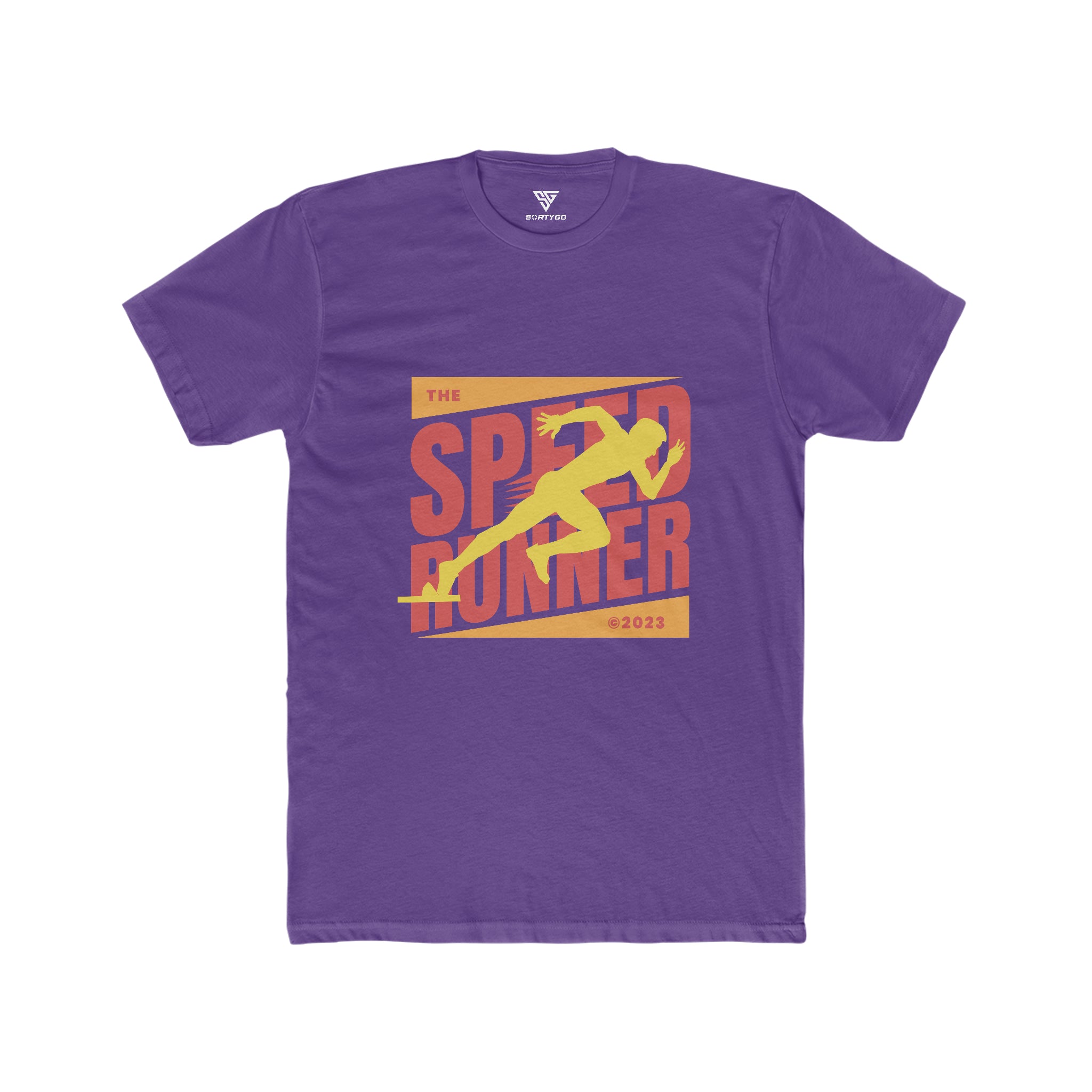 SORTYGO - Speed Runner Men Fitted T-Shirt in Solid Purple Rush