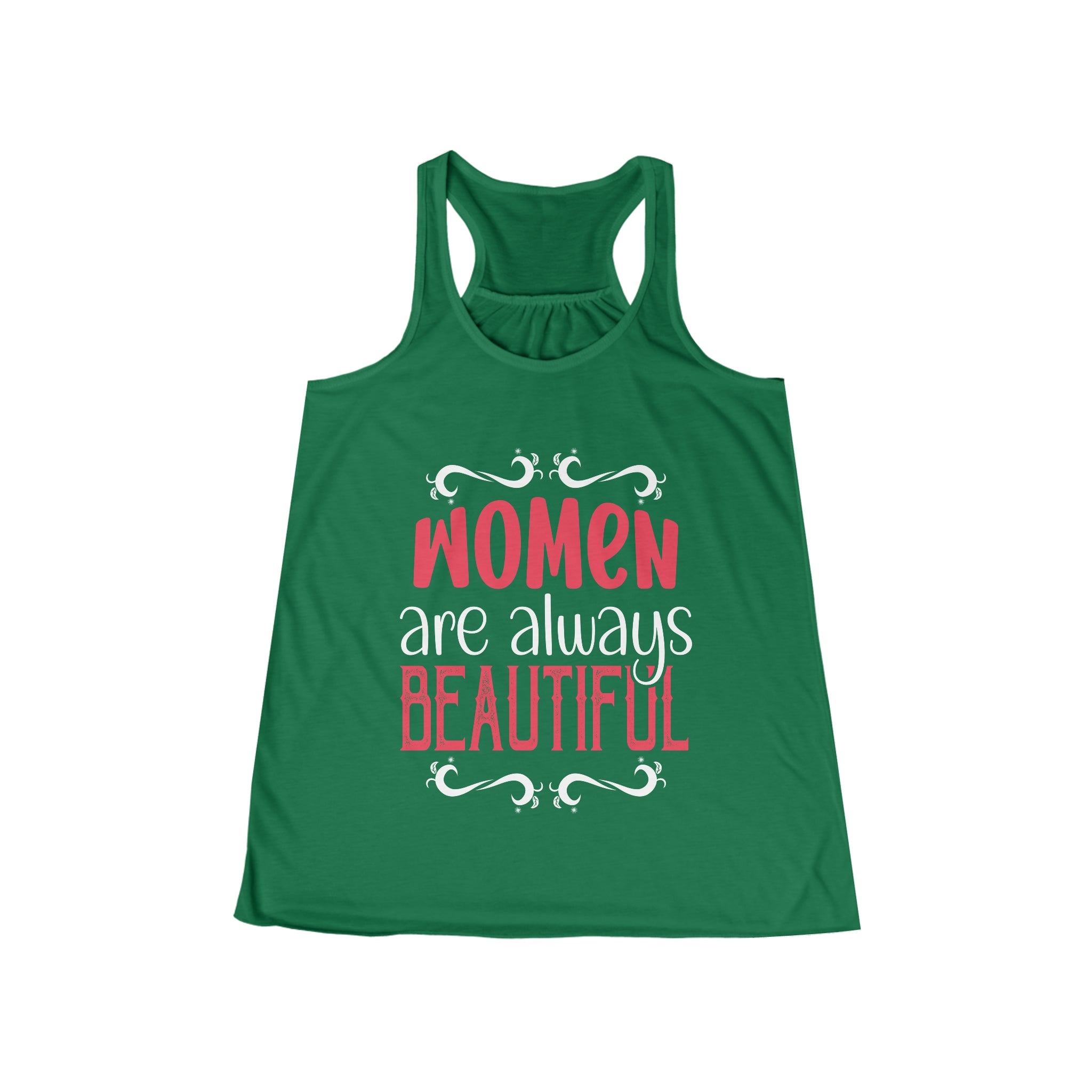 SORTYGO - Always Beautiful Women Flowy Racerback Tank in Kelly