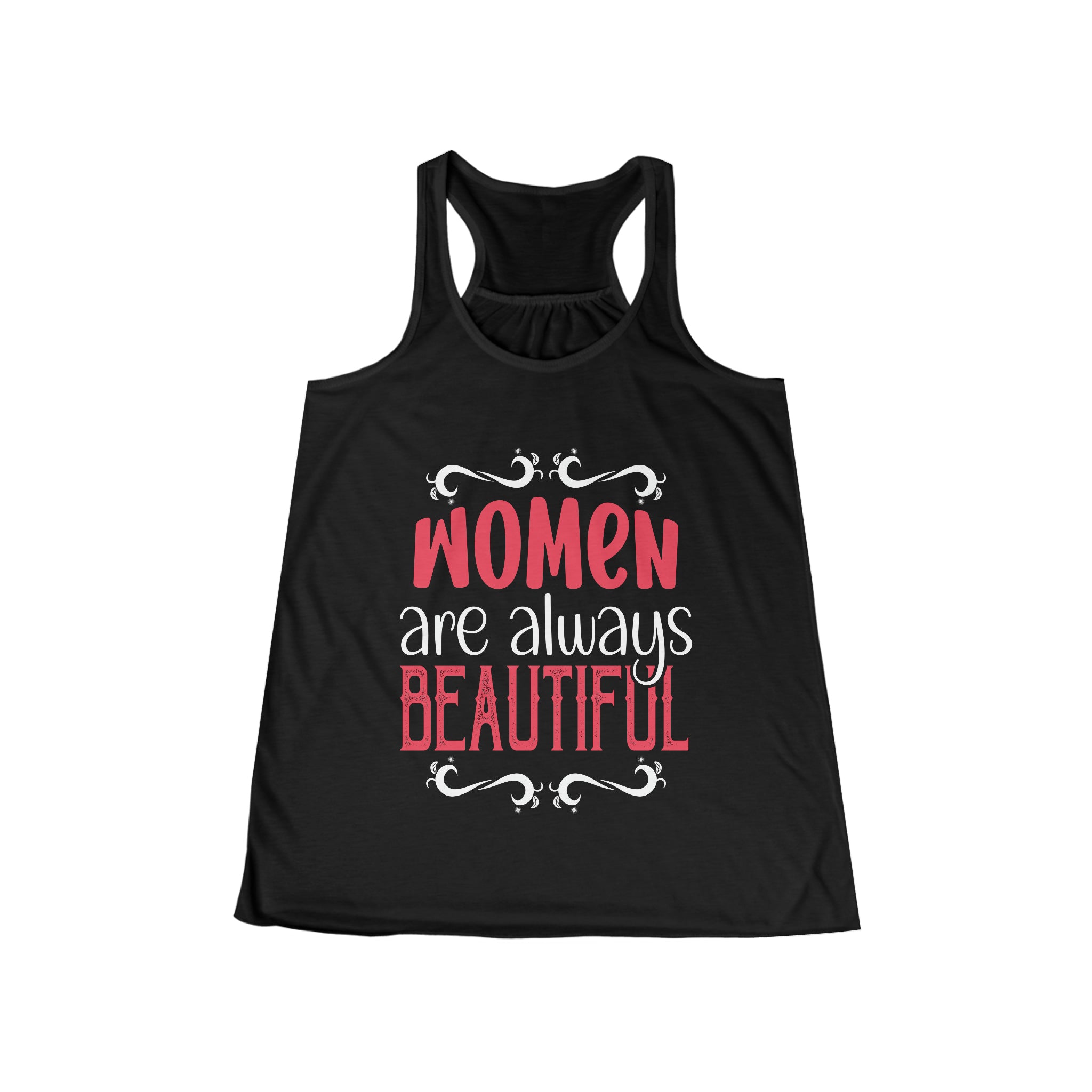 SORTYGO - Always Beautiful Women Flowy Racerback Tank in Black