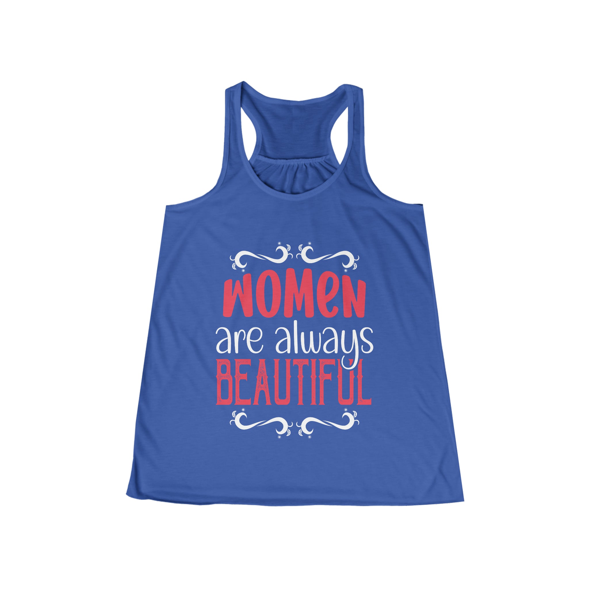 SORTYGO - Always Beautiful Women Flowy Racerback Tank in True Royal