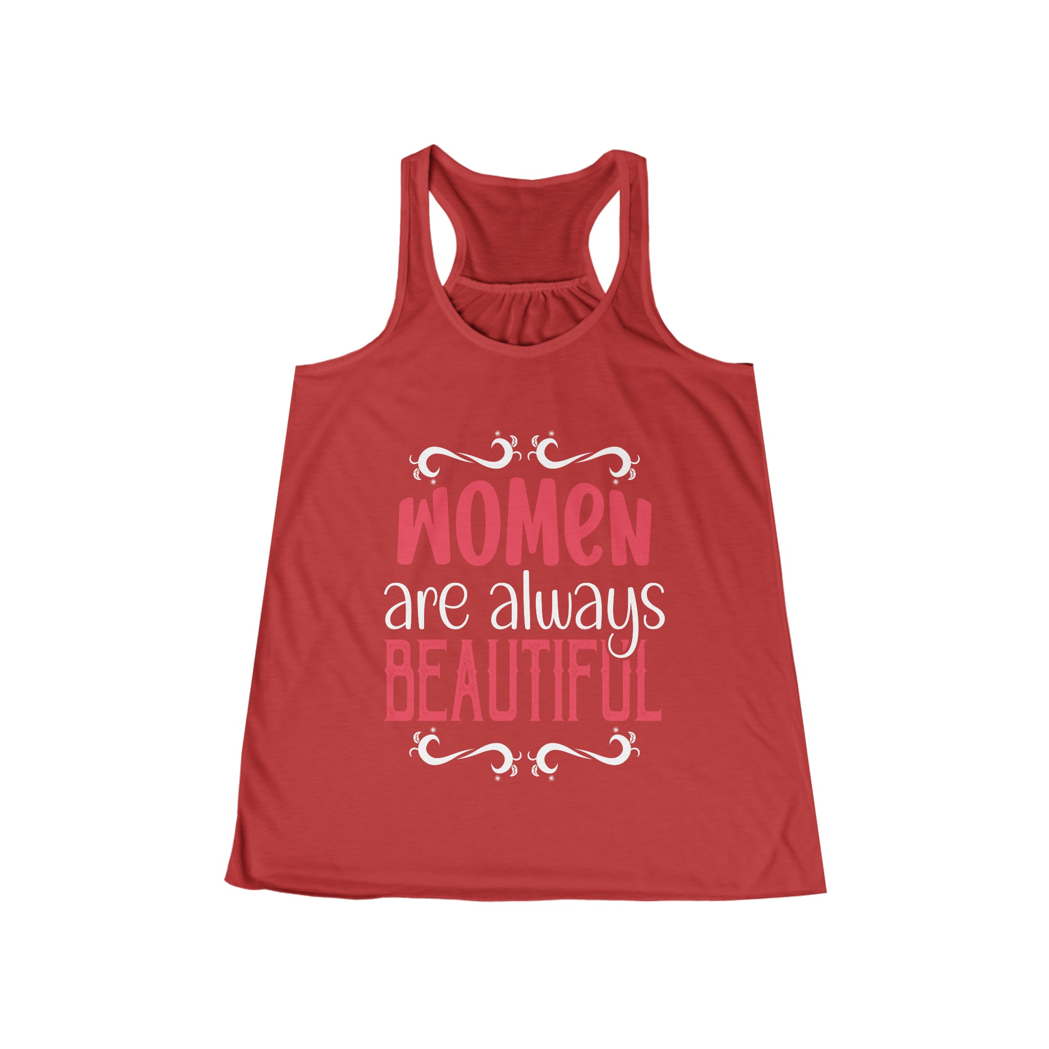 SORTYGO - Always Beautiful Women Flowy Racerback Tank in Red