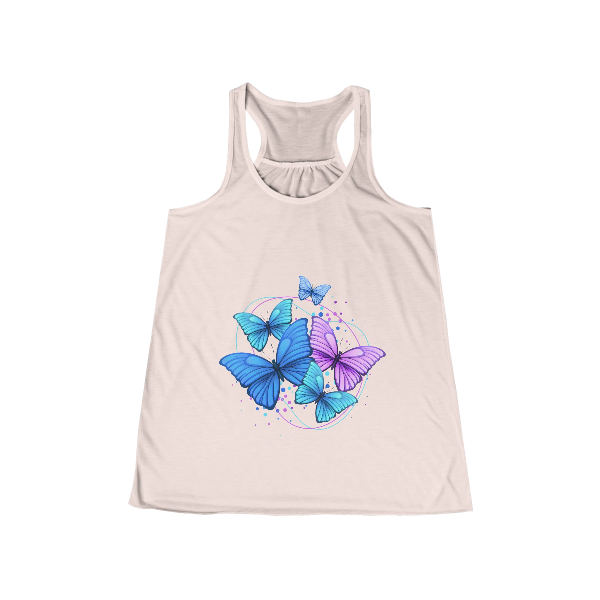 SORTYGO - Fluttering Beauty Butterfly Women Flowy Racerback Tank in Soft Pink