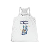 SORTYGO - Exploring The Cosmos Women Flowy Racerback Tank in White