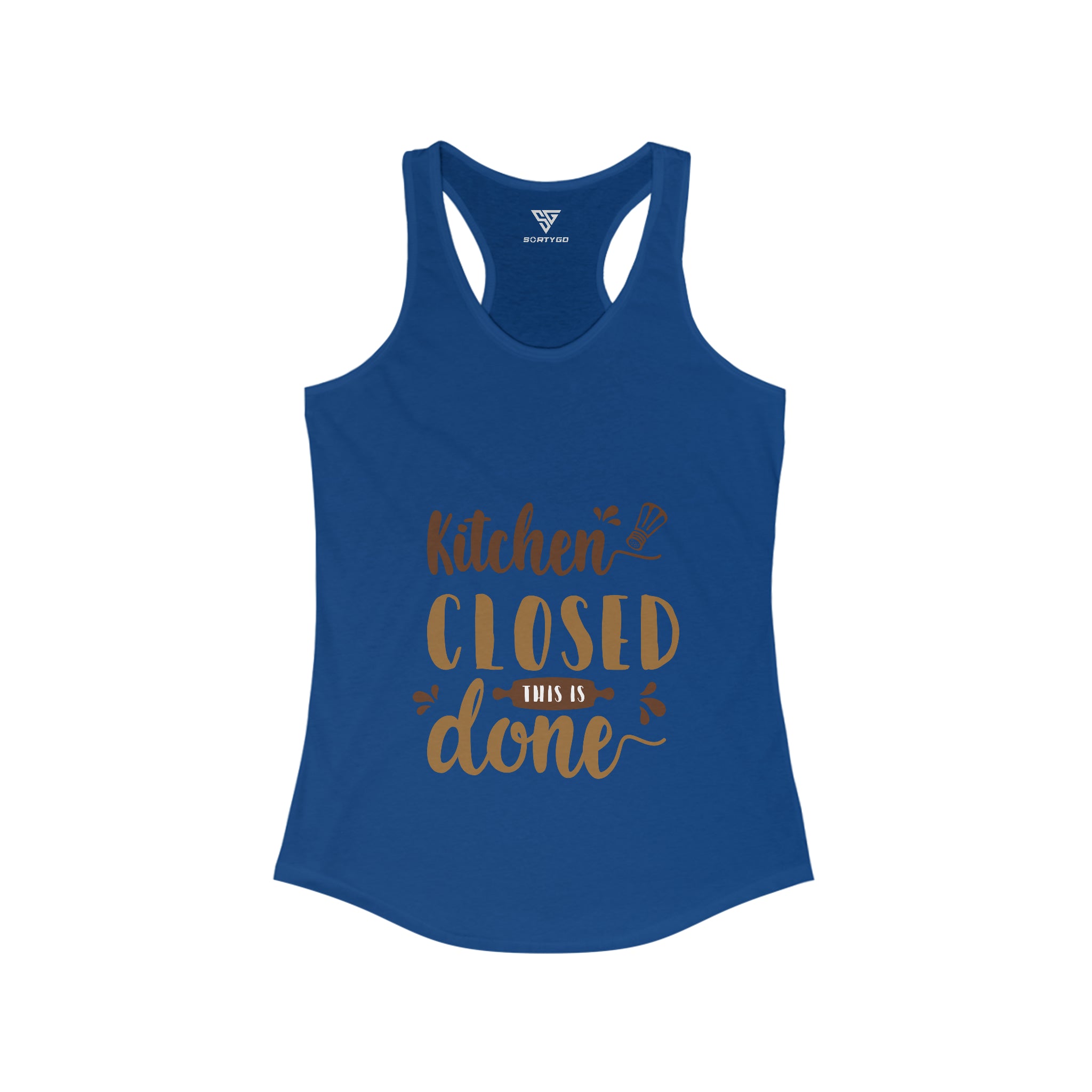 SORTYGO - Kitchen Closed Women Ideal Racerback Tank in Solid Royal
