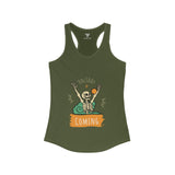 SORTYGO - Holiday is Coming Women Ideal Racerback Tank in Solid Military Green