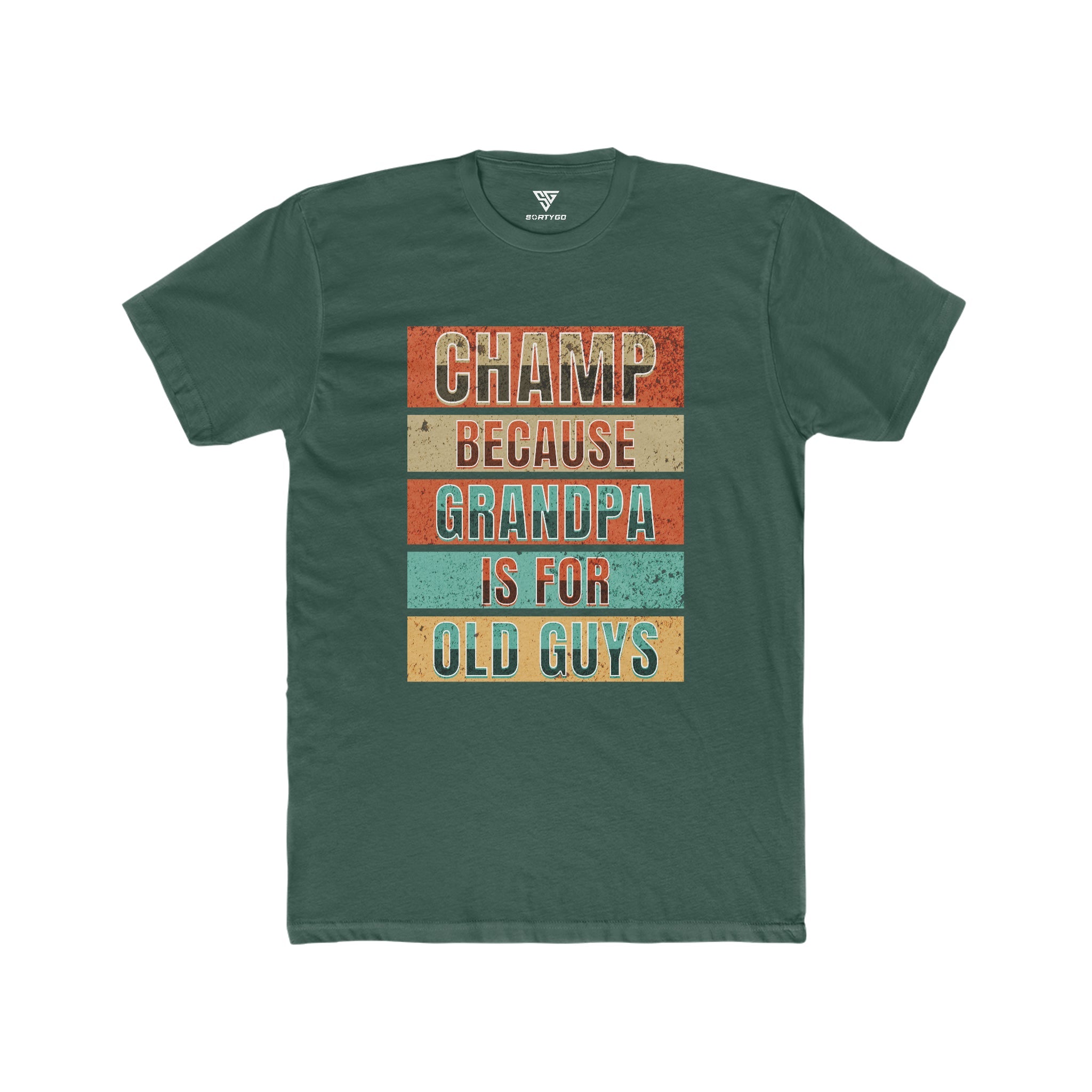 SORTYGO - Champ Men Fitted T-Shirt in Solid Forest Green