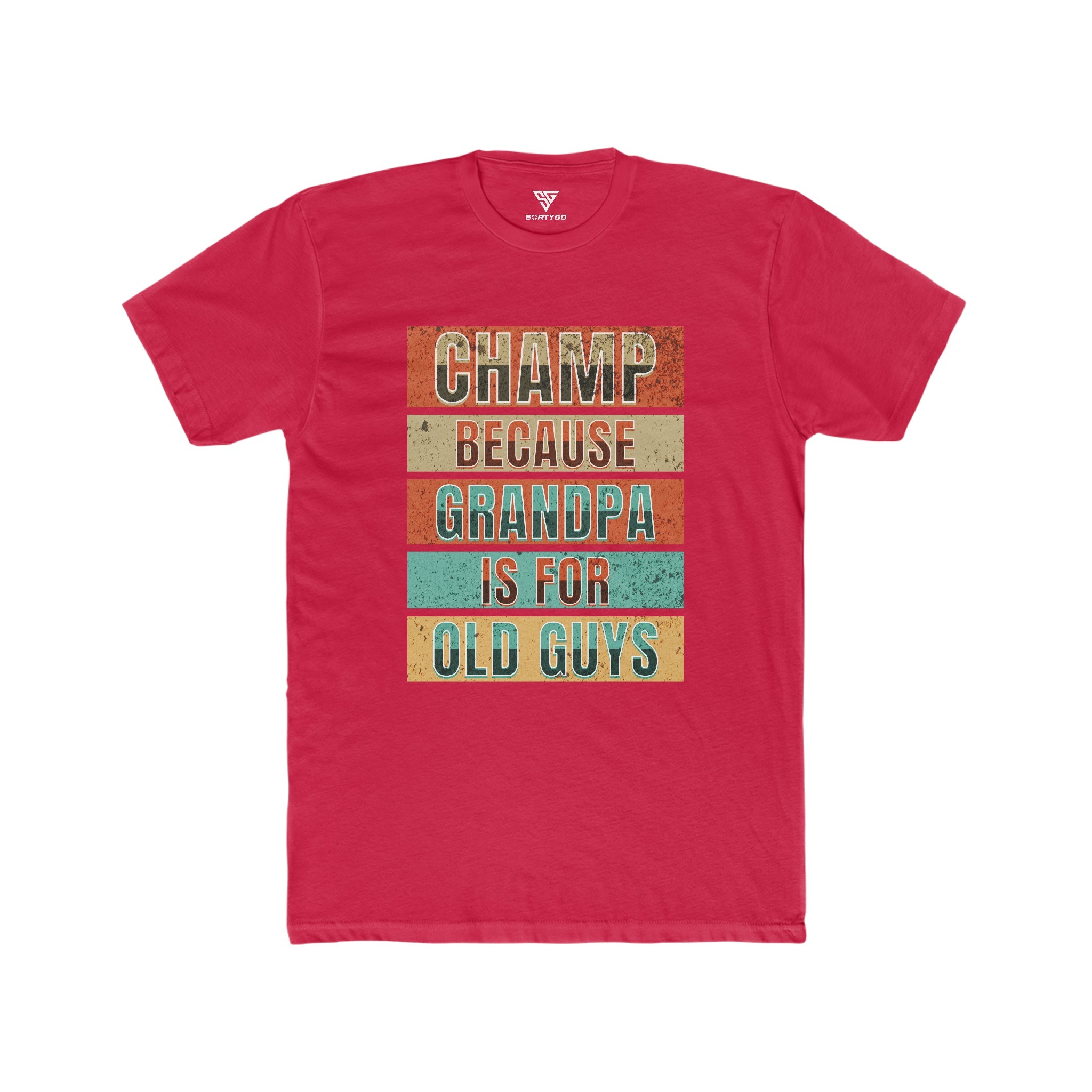 SORTYGO - Champ Men Fitted T-Shirt in Solid Red
