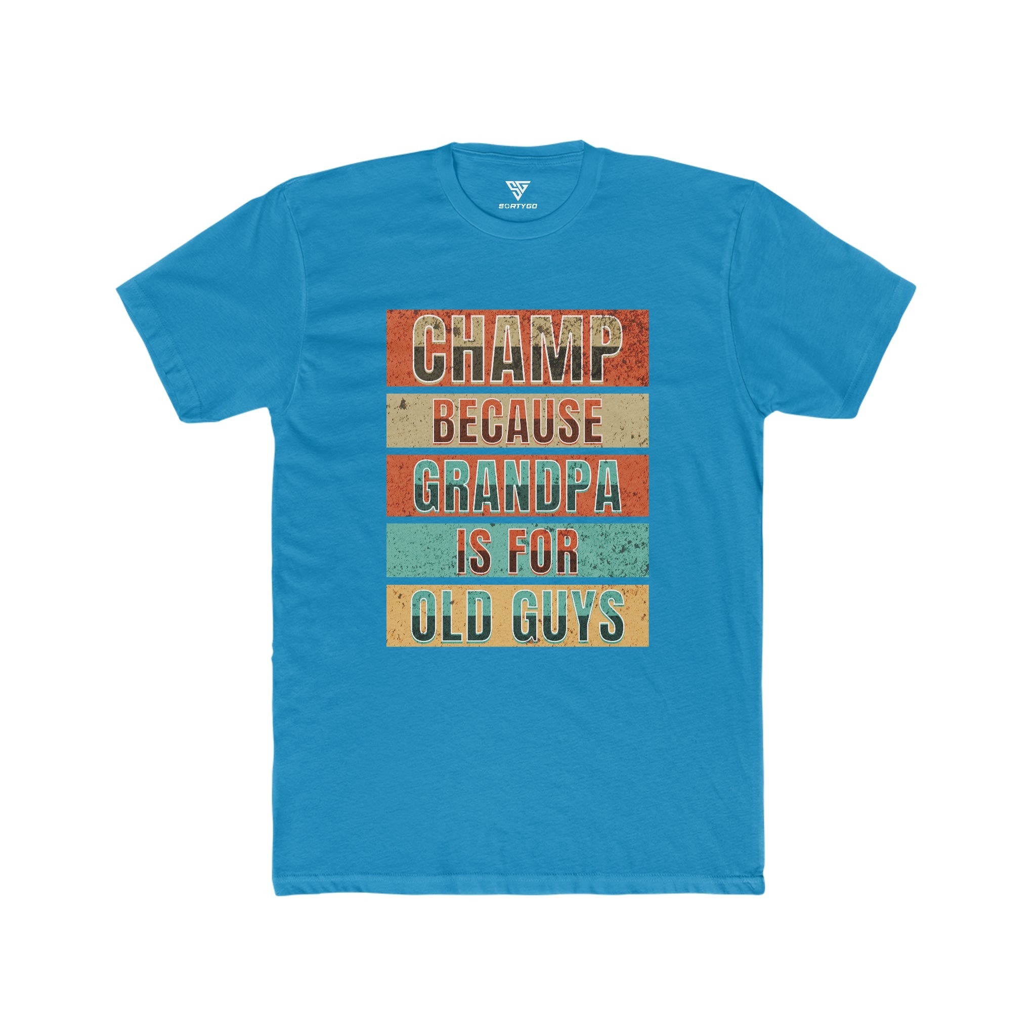 SORTYGO - Champ Men Fitted T-Shirt in Solid Turquoise
