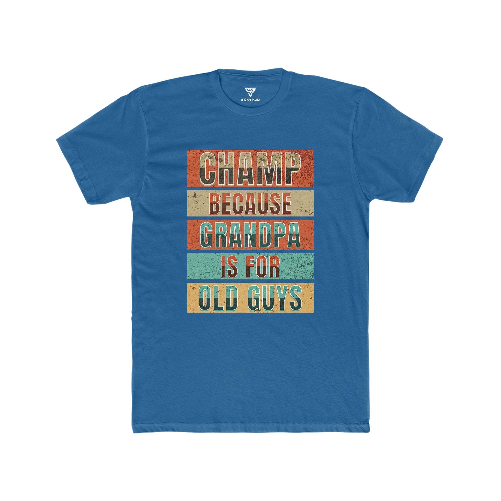 SORTYGO - Champ Men Fitted T-Shirt in Solid Cool Blue