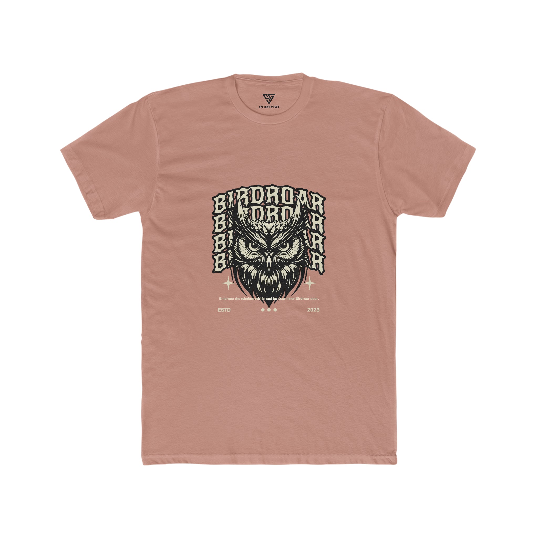 SORTYGO - Birdroar Men Fitted T-Shirt in Solid Desert Pink
