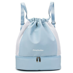 SORTYGO - Drawstring Bag with Dry-Wet Separation Shoe Compartment in Iceberg Blue