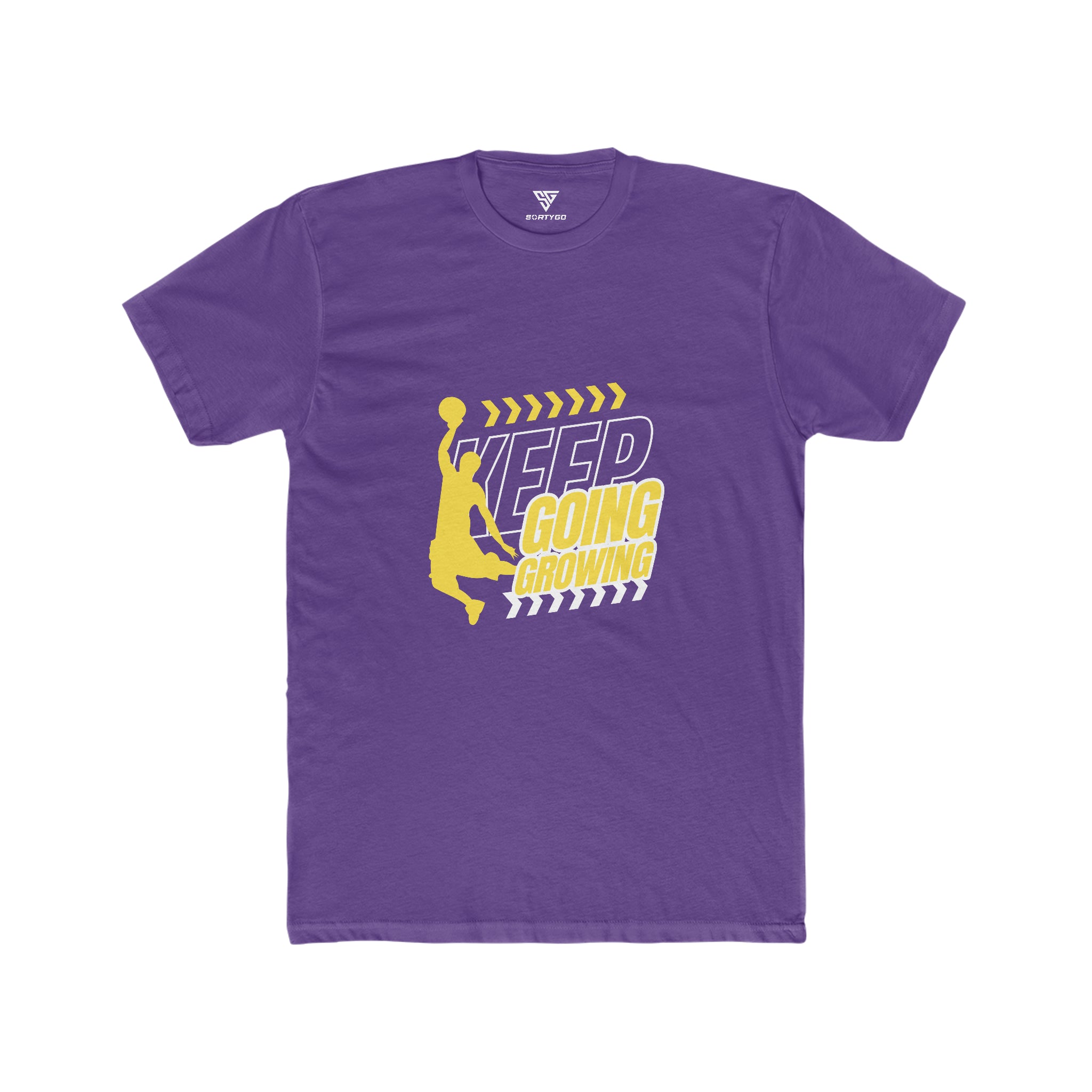 SORTYGO - Keep Going Keep Growing Men Fitted T-Shirt in Solid Purple Rush