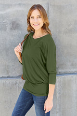 SORTYGO - Mocha Batwing Sleeve Top in