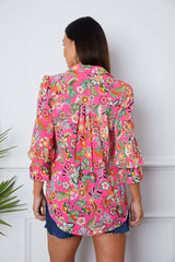 SORTYGO - Floral Button-Up Blouse in