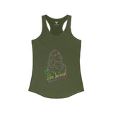 SORTYGO - She Could Women Ideal Racerback Tank in Solid Military Green