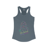 SORTYGO - She Could Women Ideal Racerback Tank in Solid Indigo