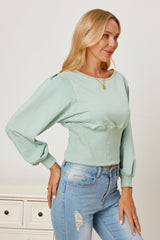 SORTYGO - Elegant Balloon Sleeve Top in