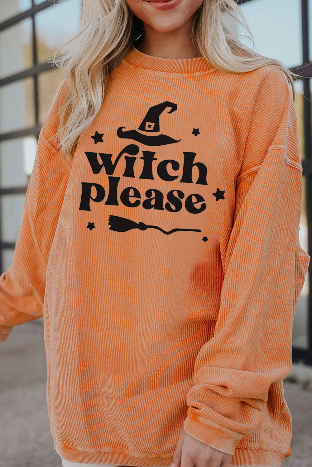 SORTYGO - Witch Please Halloween Sweatshirt in Sherbet