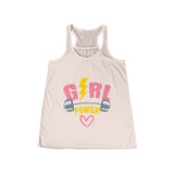 SORTYGO - Girl Power Women Flowy Racerback Tank in Soft Pink