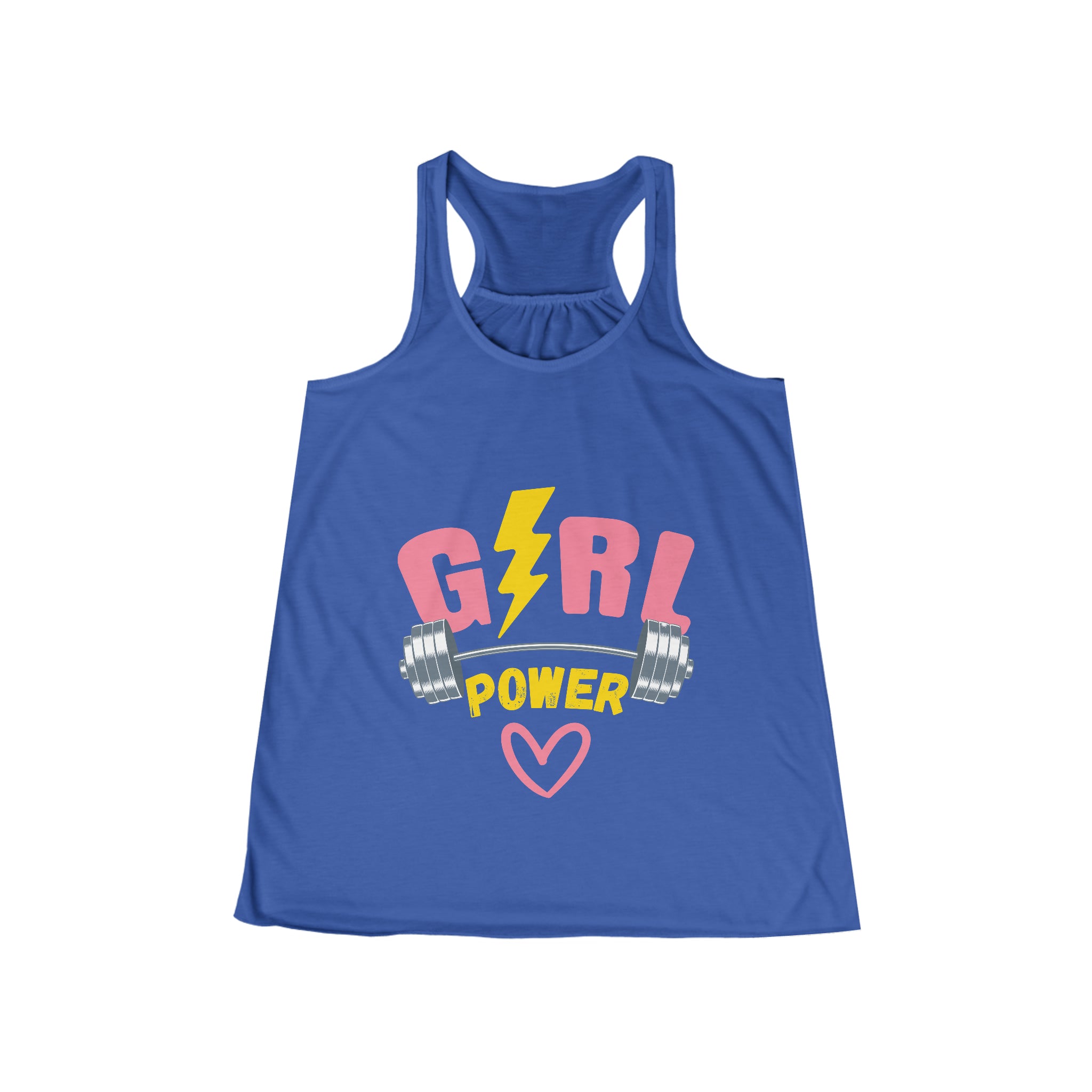 SORTYGO - Girl Power Women Flowy Racerback Tank in True Royal