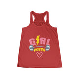 SORTYGO - Girl Power Women Flowy Racerback Tank in Red