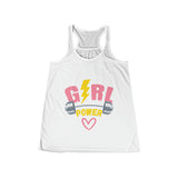 SORTYGO - Girl Power Women Flowy Racerback Tank in White