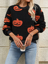 SORTYGO - Plush Halloween Pumpkin Fleece Sweater in