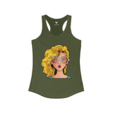 SORTYGO - Modern Stylish Women Ideal Racerback Tank in Solid Military Green