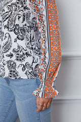 SORTYGO - Paisley Print Tied Blouse in