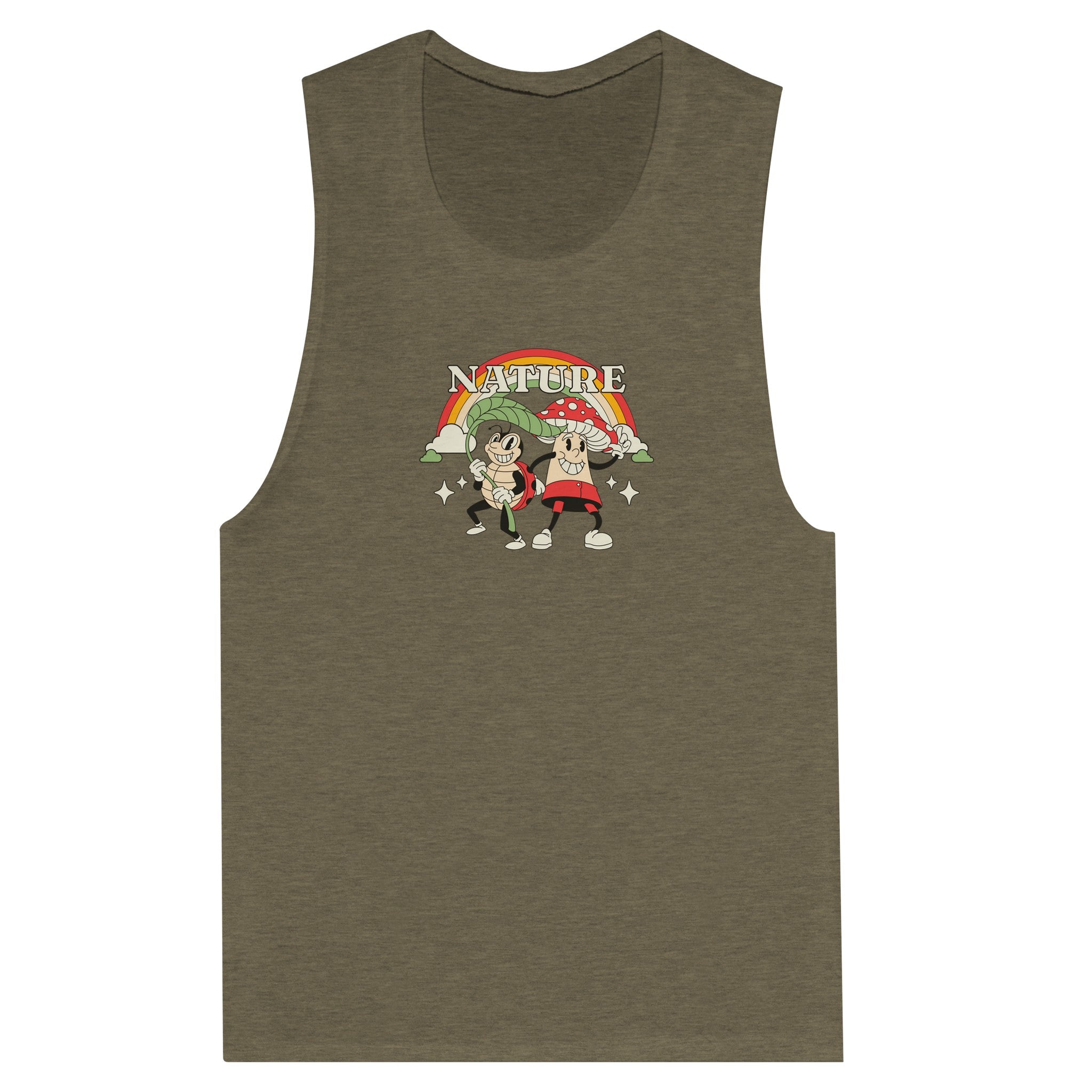 SORTYGO - Nature Mascot Women Muscle Tank in Heather Olive