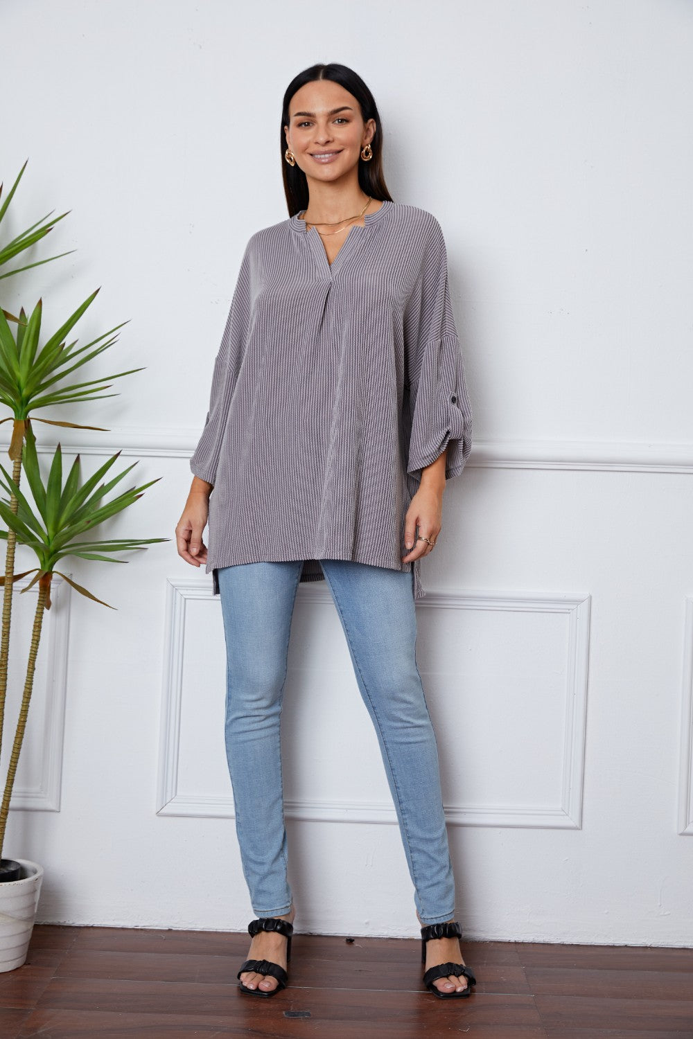 SORTYGO - Heather Grey Relaxed Tunic in