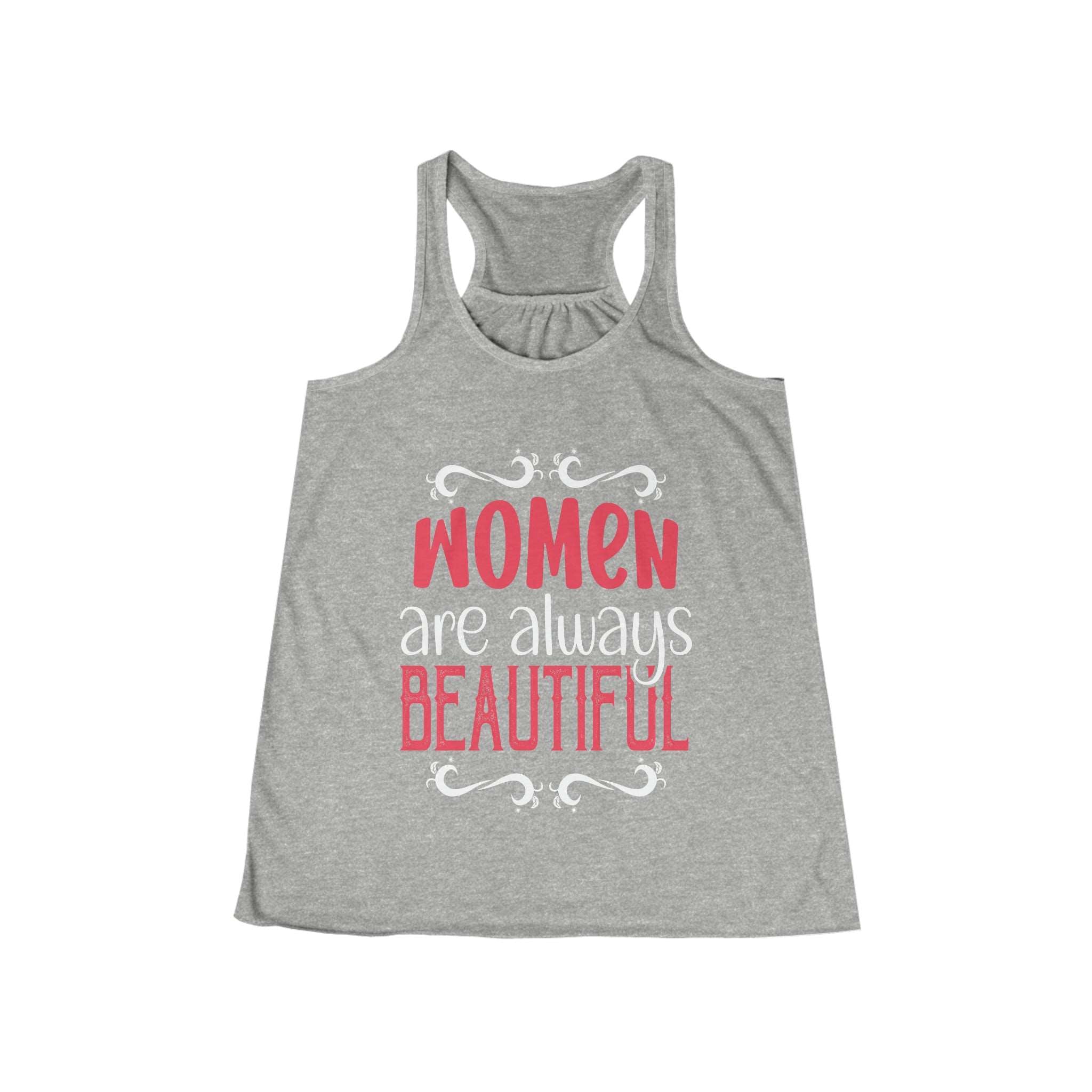 SORTYGO - Always Beautiful Women Flowy Racerback Tank in Athletic Heather