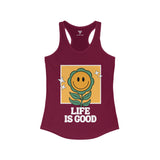 SORTYGO - Life is Good Women Ideal Racerback Tank in Solid Cardinal Red
