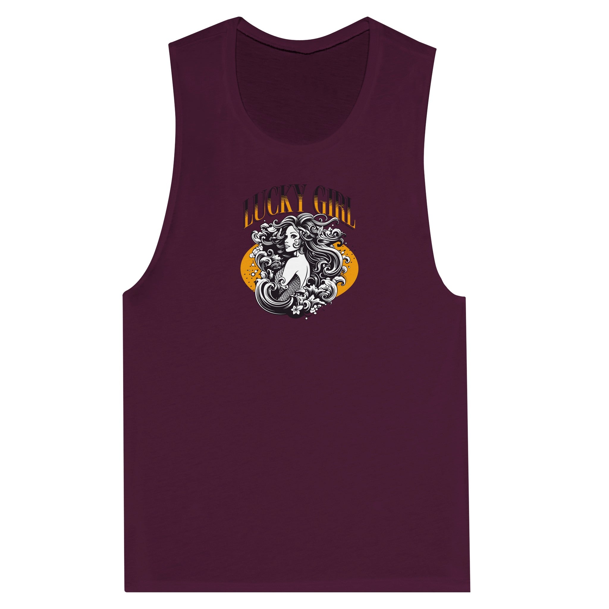 SORTYGO - Lucky Girl Women Muscle Tank in Maroon