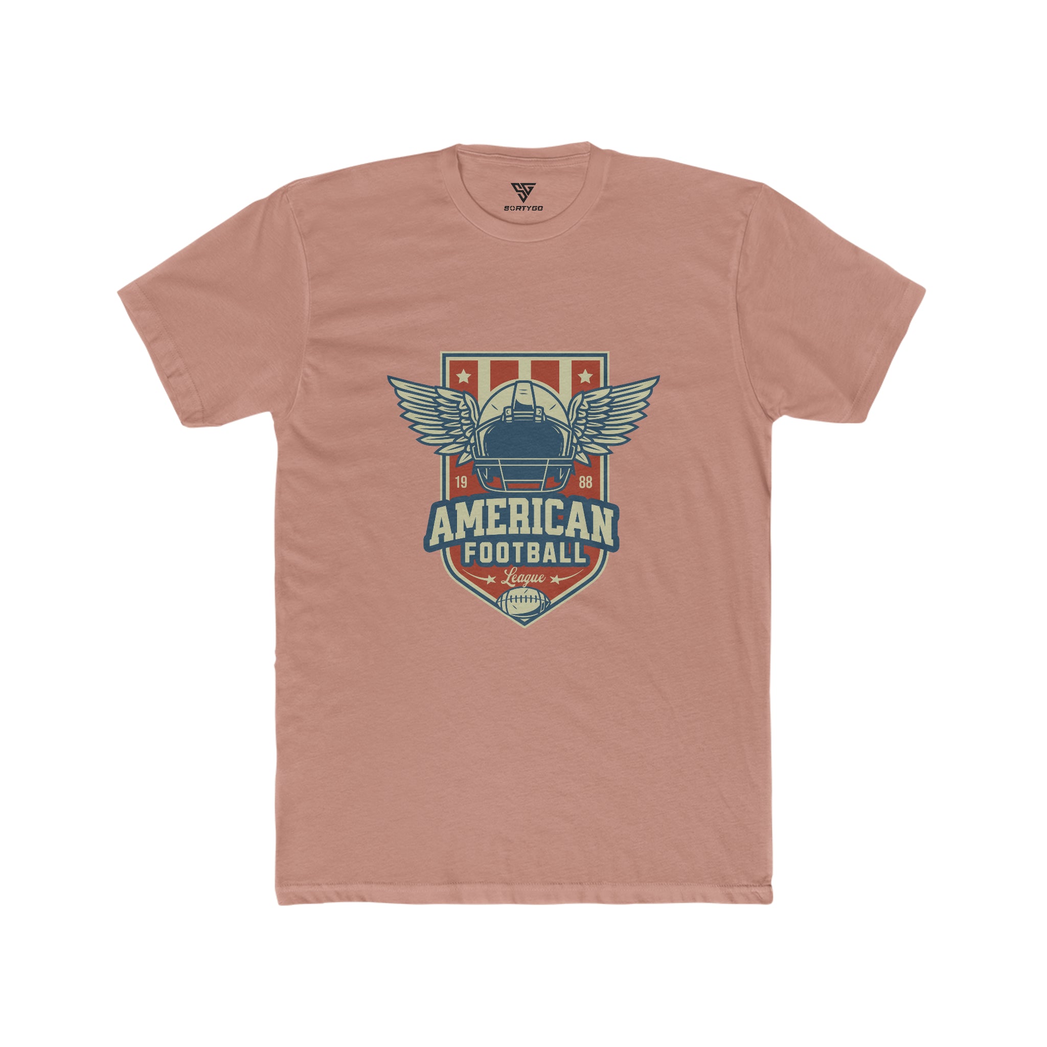 SORTYGO - American Football League Men Fitted T-Shirt in Solid Desert Pink
